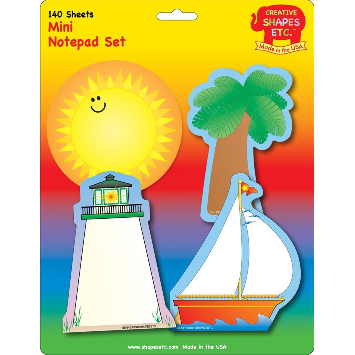 SE-7983 4.5 x 4 in. Mini Notepad Set, Seaside - 140 Sheets per Pack