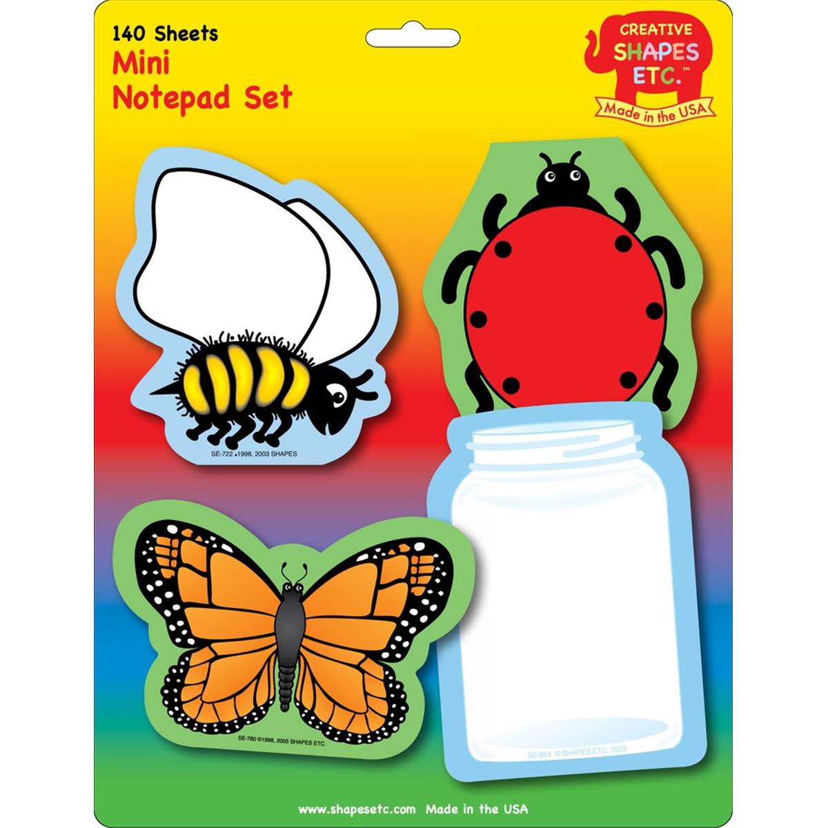SE-7985 4.5 x 4 in. Mini Notepad Set, Insects - 140 Sheets per Pack