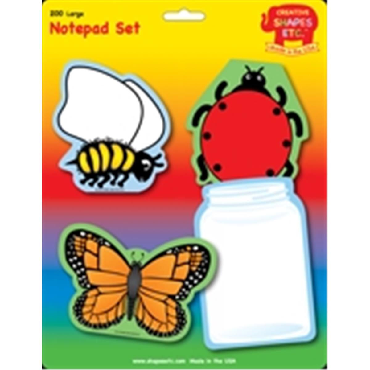 SE-7986 9 x 6 in. Large Notepad Set, Insects - 200 Sheets per Pack