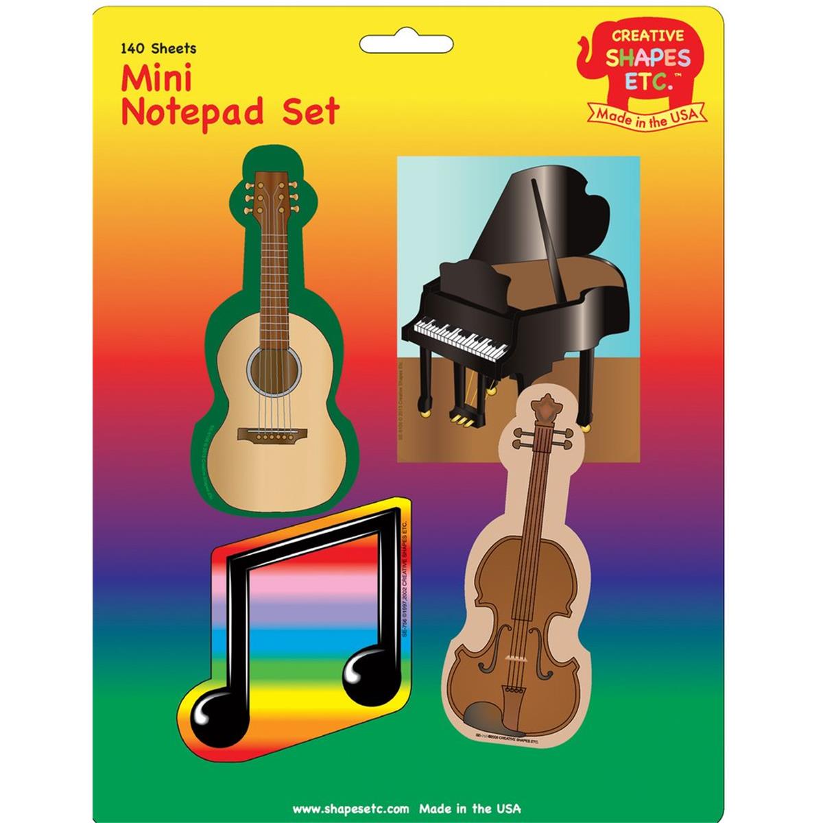 SE-7997 4.5 x 4 in. Mini Notepad Set, Musical Instruments - 140 Sheets per Pack