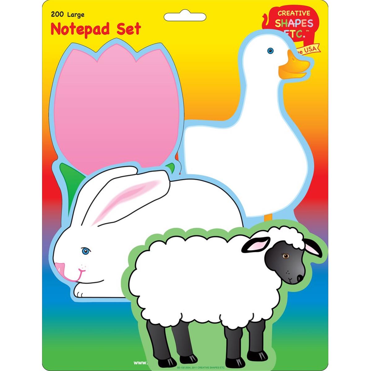 SE-8007 9 x 6 in. Large Notepad Set, Easter - 200 Sheets per Pack