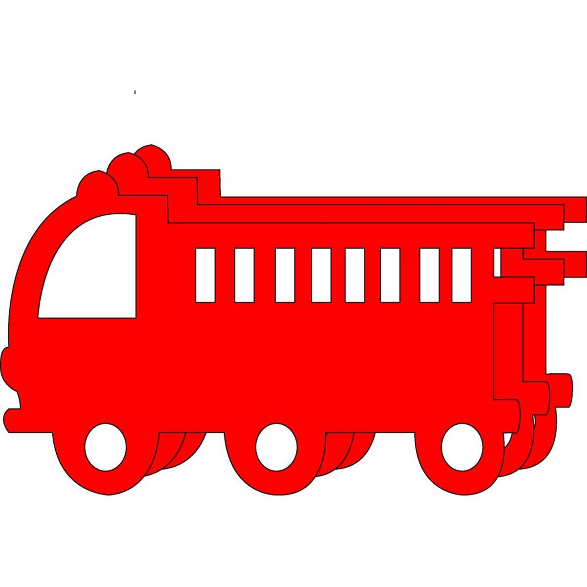 SE-8219 6 x 7 in. Large Single Color Creative Cut-Out, Fire Truck - 31 Sheets per Pack