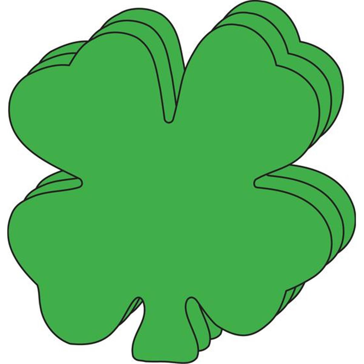 SE-8244 6 x 7 in. Large Single Color Creative Cut-Out, Four Leaf Clover - 31 Sheets per Pack