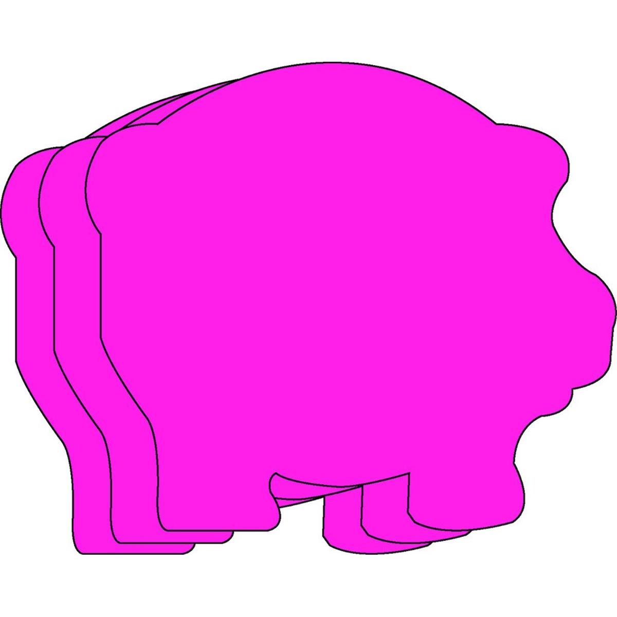 SE-8250 6 x 7 in. Large Single Color Creative Cut-Out, Pig - 31 Sheets per Pack