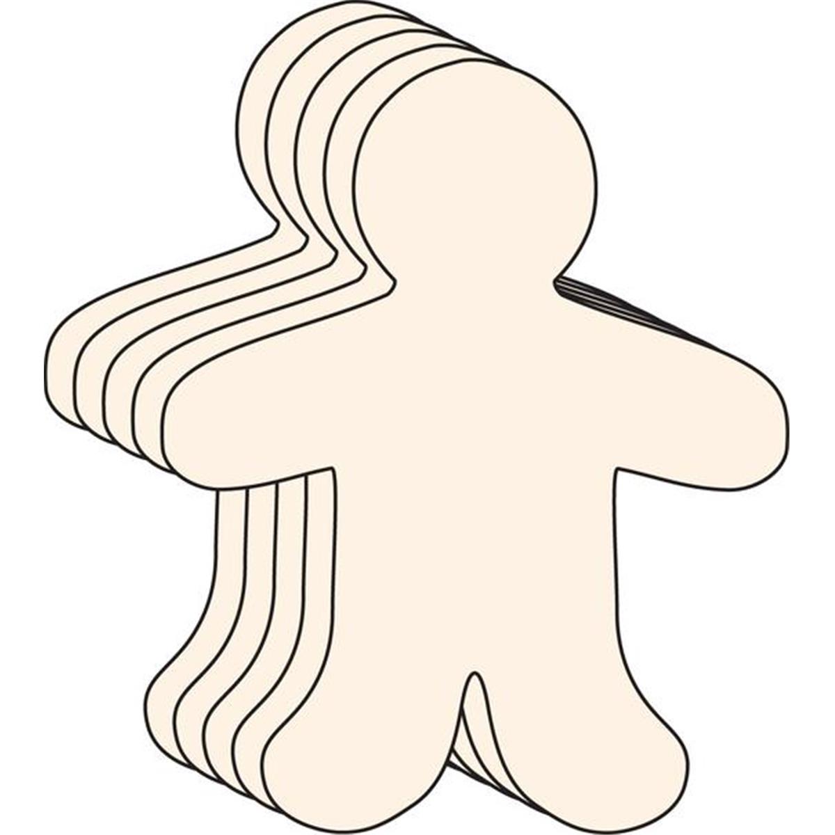 SE-8251 6 x 7 in. Large Single Color Creative Cut-Out, Person - 31 Sheets per Pack