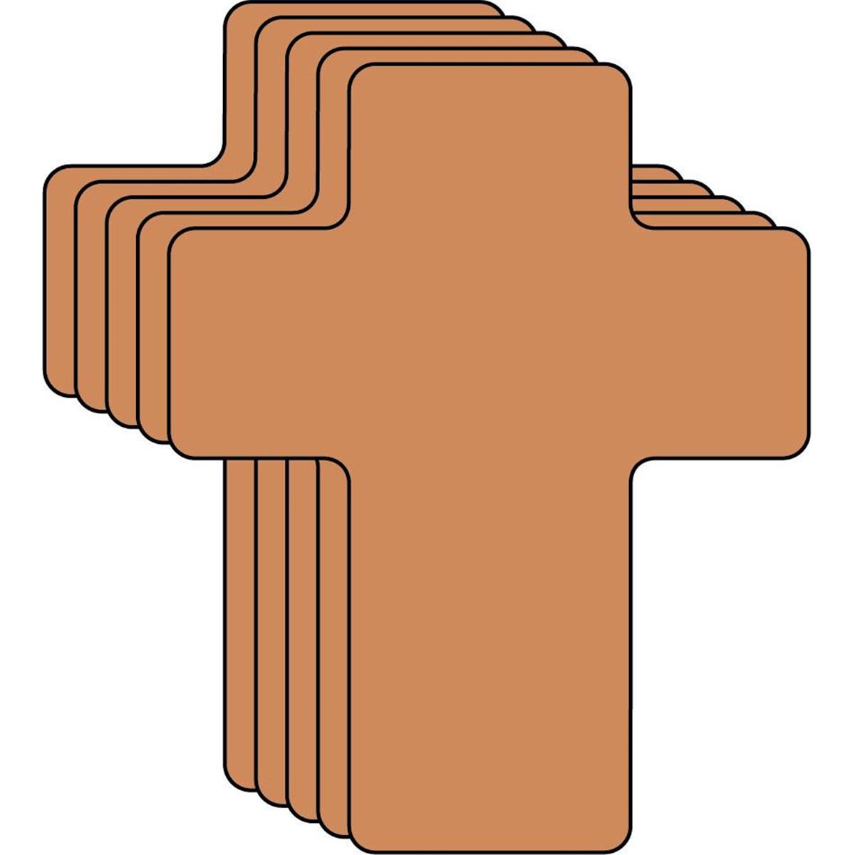 SE-8267 6 x 7 in. Large Single Color Creative Cut-Out, Brown Cross - 31 Sheets per Pack