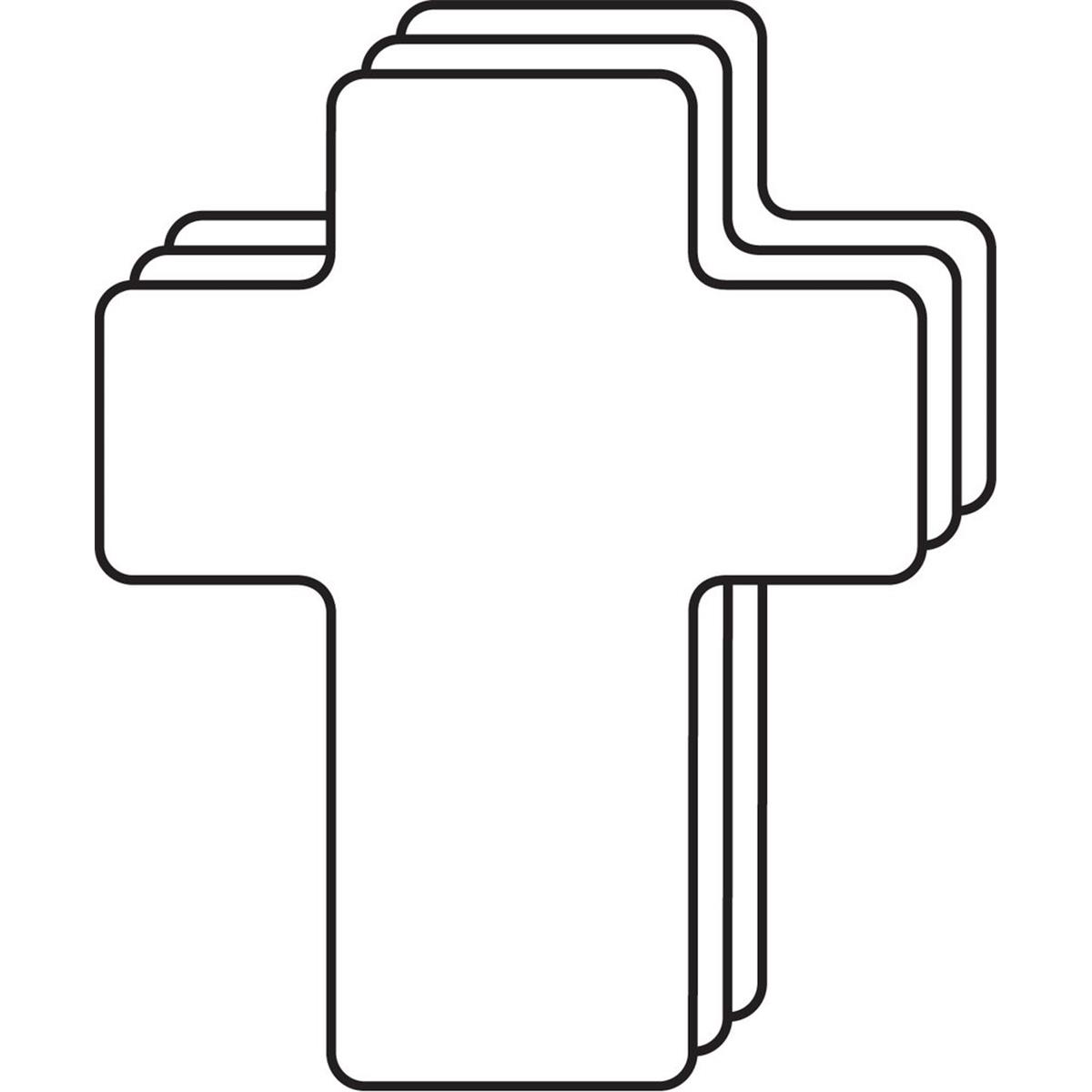 SE-8268 6 x 7 in. Large Single Color Creative Cut-Out, Cross - 31 Sheets per Pack