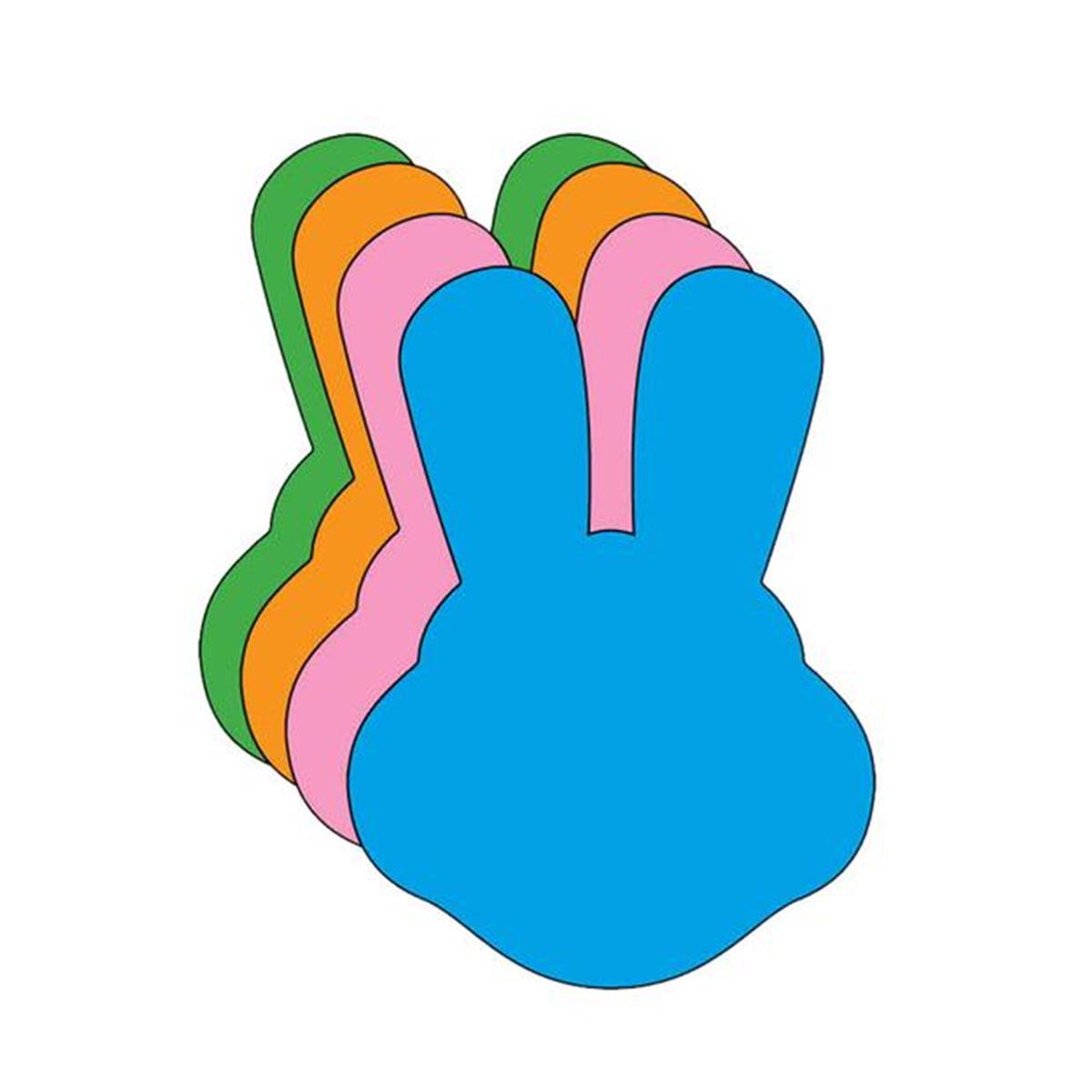 SE-8287 6 x 7 in. Large Assorted Color Creative Cut-Out, Bunny with Ears - 31 Sheets per Pack