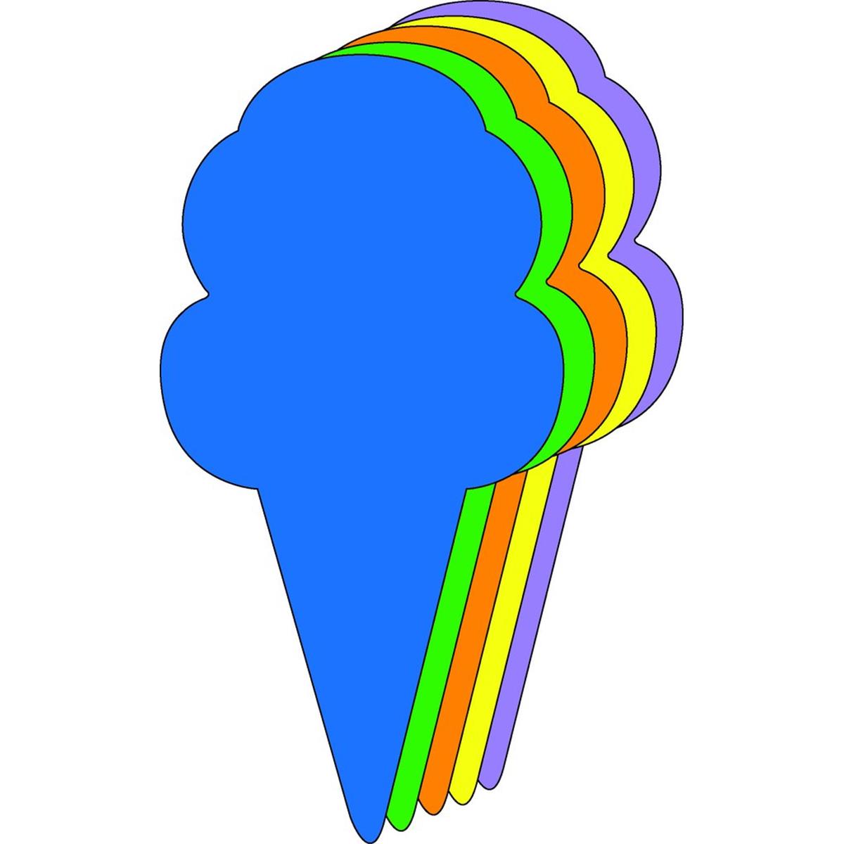 6 x 7 in. Large Assorted Creative Cut-Out, Ice Cream Cone - 31 Sheets per Pack