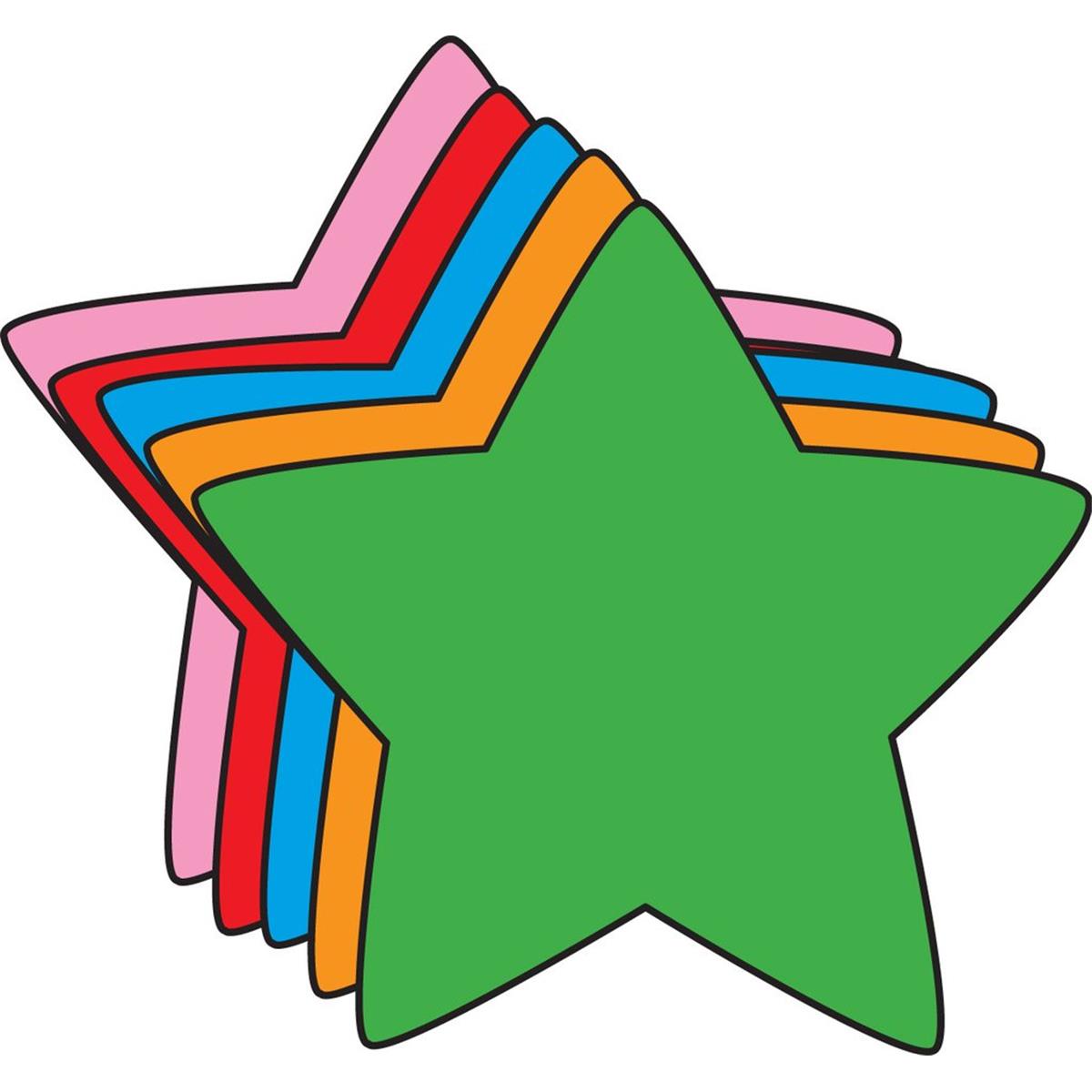 SE-8503 6 x 7 in. Large Assorted Creative Cut-Out, Star - 31 Sheets per Pack