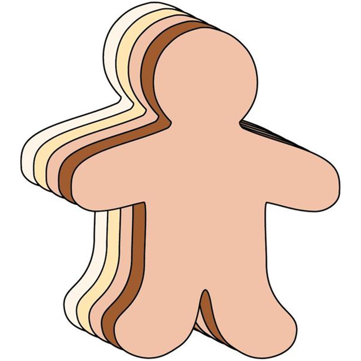 SE-8600 6 x 7 in. Large Multicultural Creative Cut-Out, Person - 31 Sheets per Pack