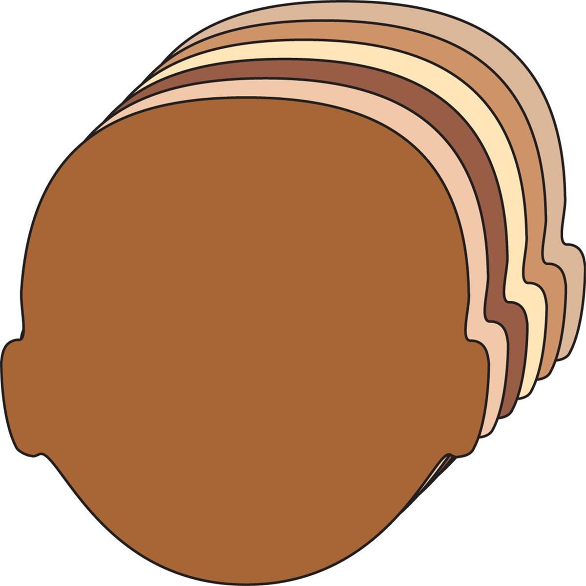 6 x 7 in. Large Multicultural Creative Cut-Out, Face - 31 Sheets per Pack