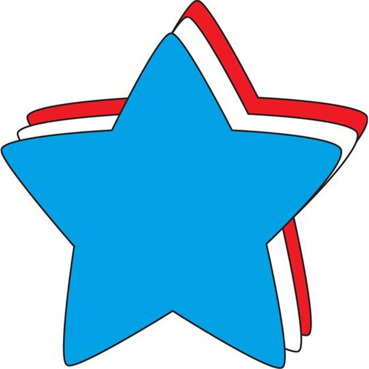 SE-8610 6 x 7 in. Large Tri Color Creative Cut-Out, Star - 31 Sheets per Pack