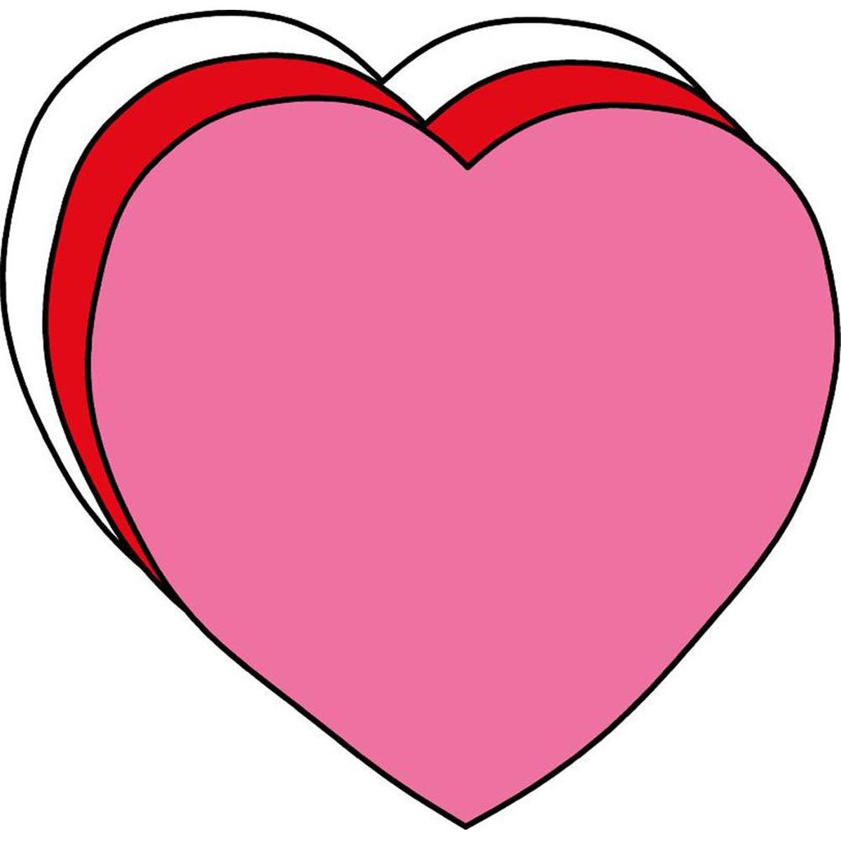 SE-8611 6 x 7 in. Large Tri Color Creative Cut-Out, Heart - 31 Sheets per Pack