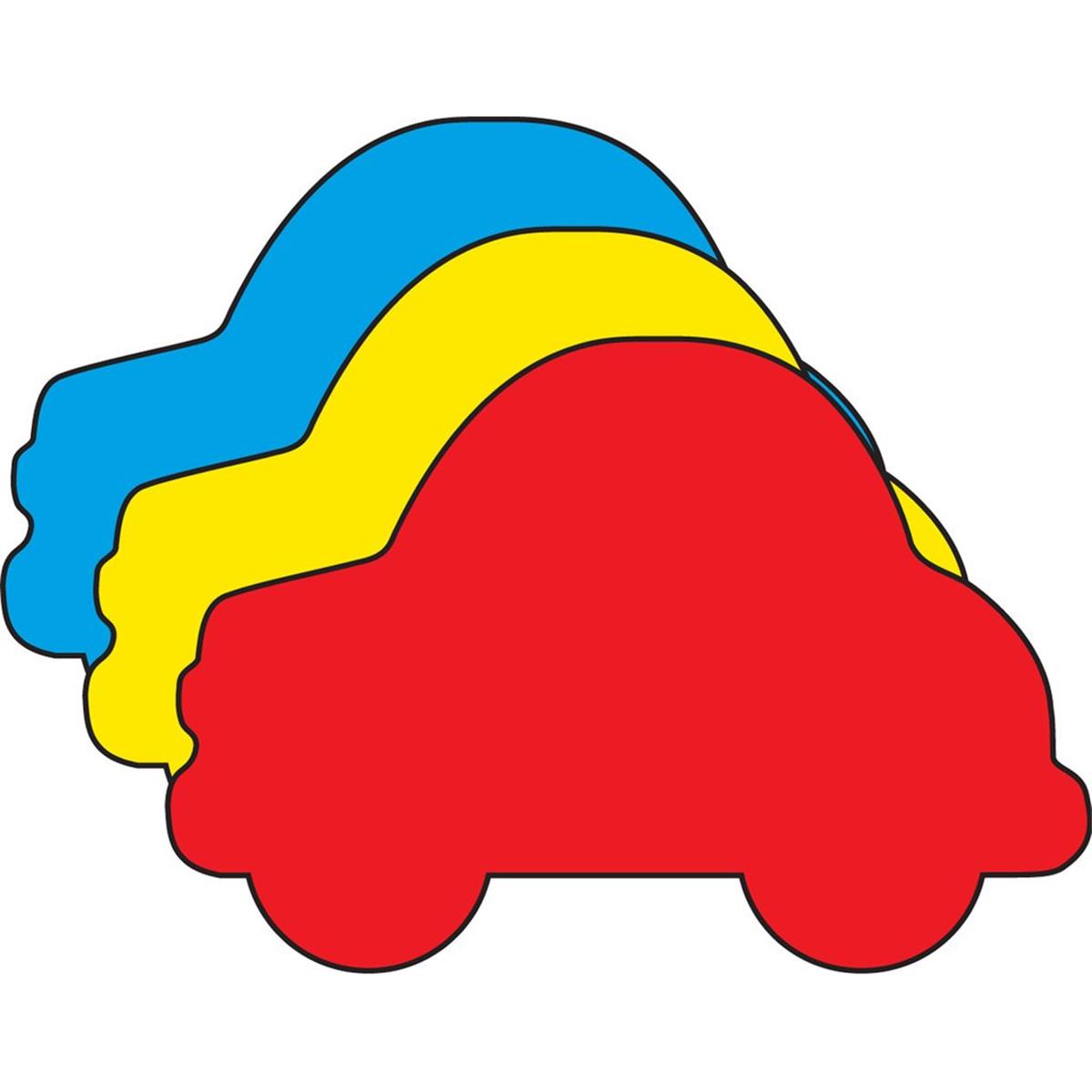SE-8615 6 x 7 in. Large Tri Color Creative Cut-Out, Car - 31 Sheets per Pack