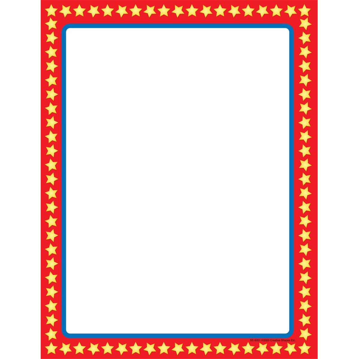SE-9201 8.5 x 11 in. Designer Paper, Star Border - 50 Sheets per Pack