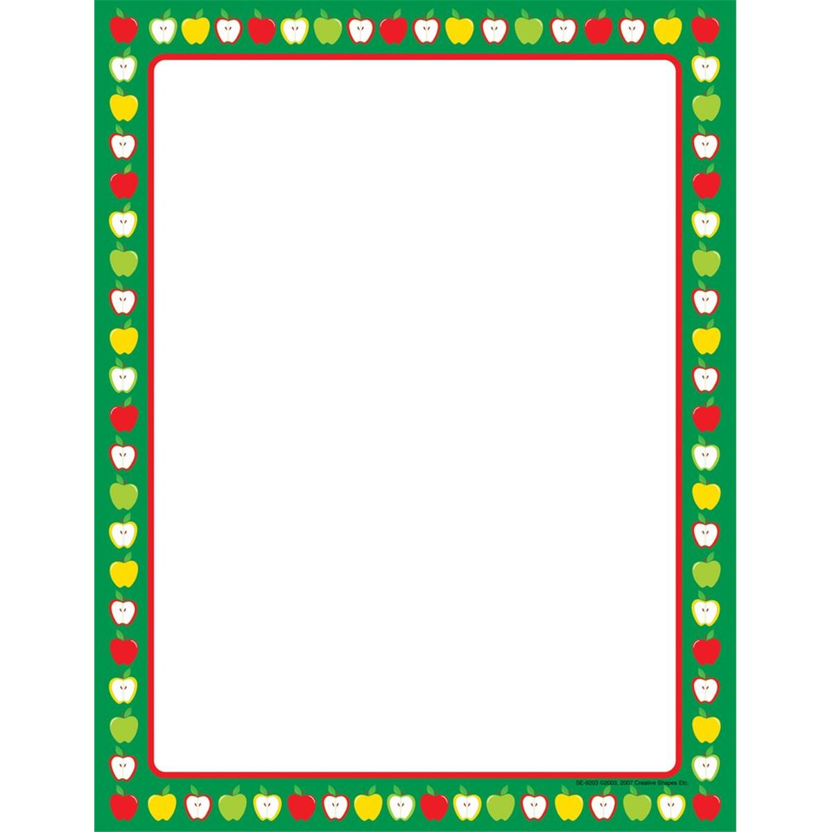 SE-9203 8.5 x 11 in. Designer Paper, Apple Border - 50 Sheets per Pack