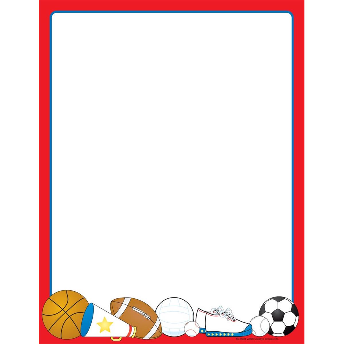 SE-9234 8.5 x 11 in. Designer Paper, Sports - 50 Sheets per Pack