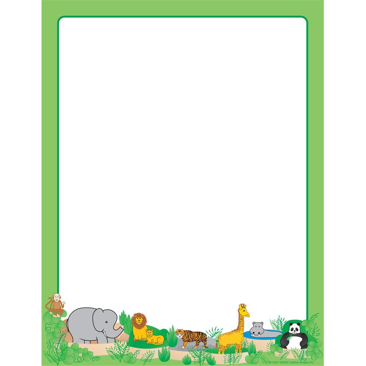 Picture of Creative Shapes Etc SE-9237 8.5 x 11 in. Designer Paper&#44; Zoo - 50 Sheets per Pack