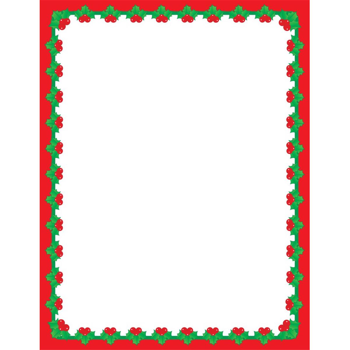 Picture of Creative Shapes Etc SE-9249 8.5 x 11 in. Designer Paper&#44; Christmas Holly - 50 Sheets per Pack