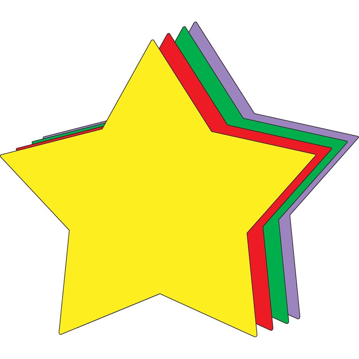 SE-9851 10 x 8 in. Assorted Super Cut-Out, Star - 16 Sheets per Pack