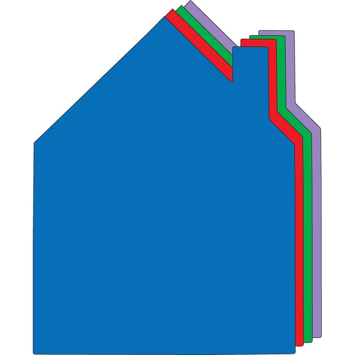 SE-9857 10 x 8 in. Assorted Super Cut-Out, House - 16 Sheets per Pack