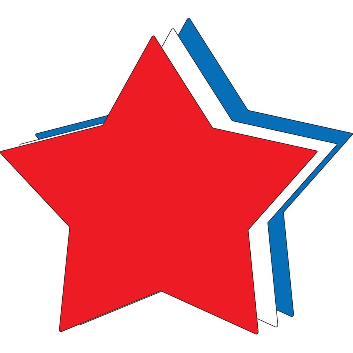 SE-9901 10 x 8 in. Tri-color Super Cut-Out, Tri Star - 16 Sheets per Pack