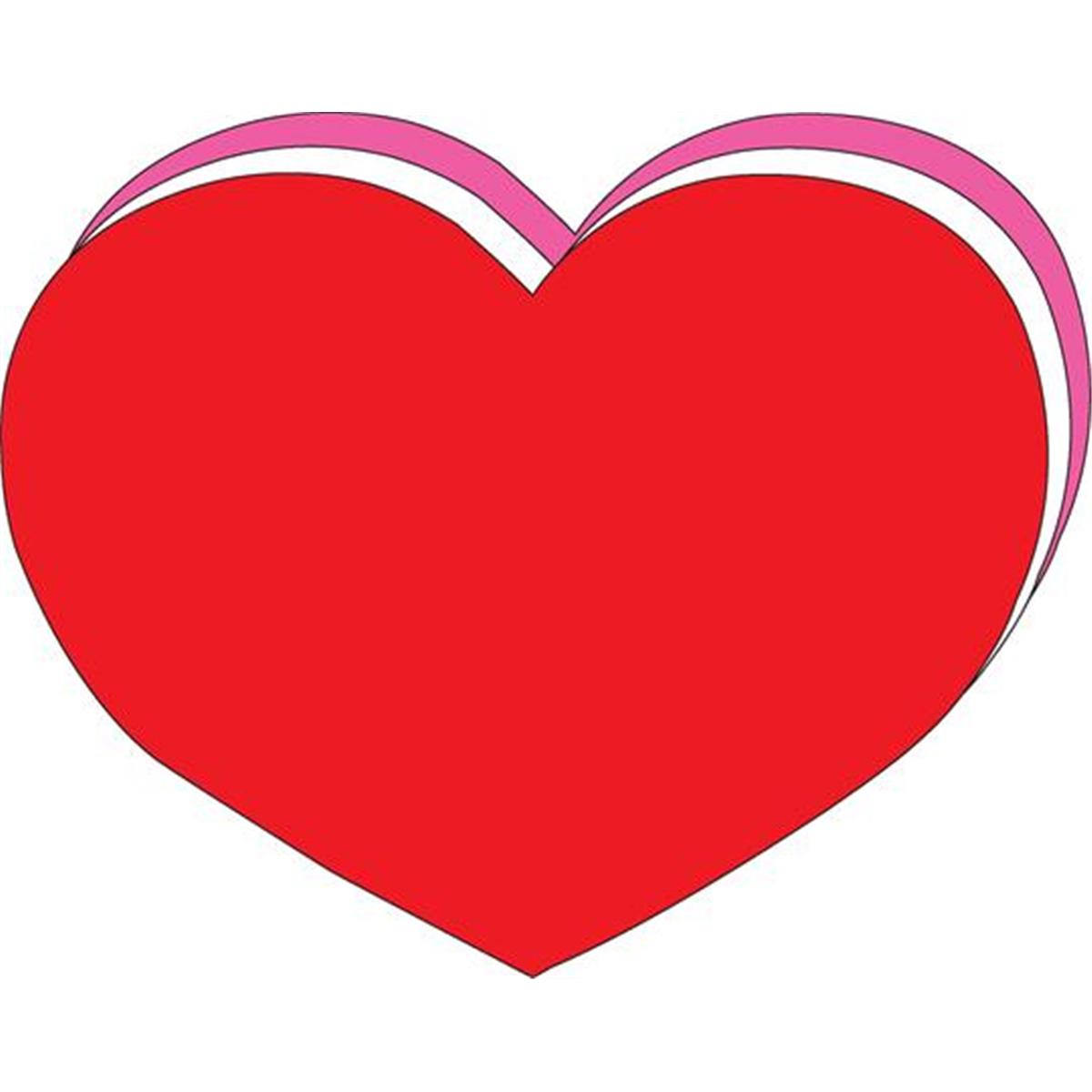 SE-9902 10 x 8 in. Tri-color Super Cut-Out, Tri Heart - 16 Sheets per Pack