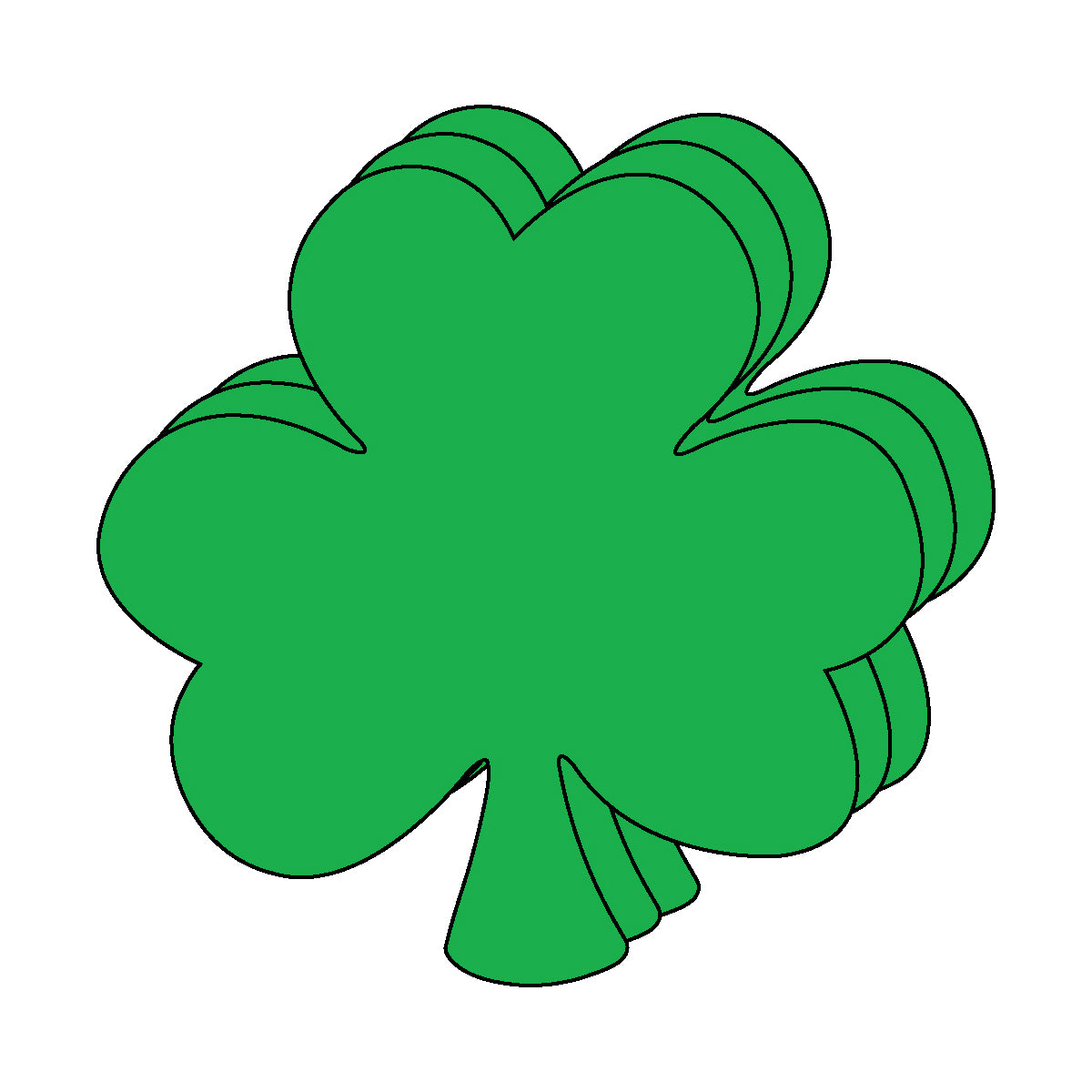 SE-0565 3 x 3 in. Shamrock Single Color Creative Cut-Outs