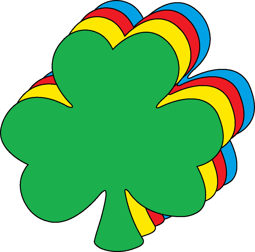 SE-0566 3 x 3 in. Shamrock Creative Cut-Outs, Assorted Color