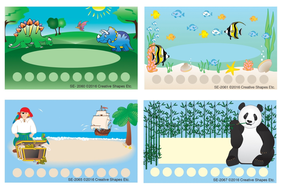 SE-2069 4 x 2.5 in. Classroom Incentive Punch Card Set