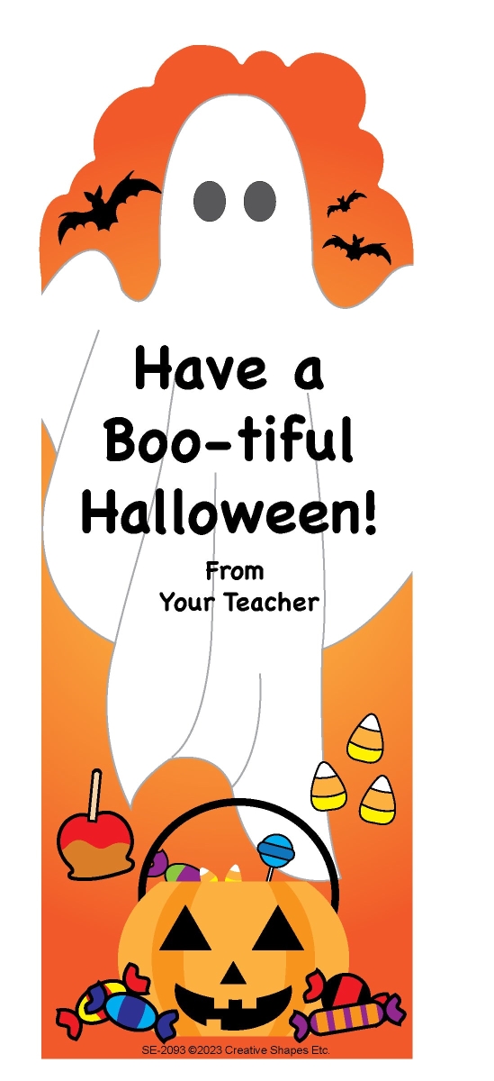 SE-2093 2.75 x 7.5 in. Boo-tiful Halloween From Your Teacher Bookmarks