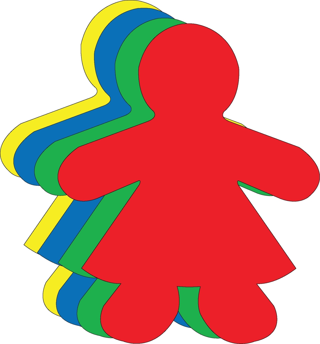 SE-8215 5.5 x 5.5 in. Girl Creative Cut-Outs, Assorted Color - Large