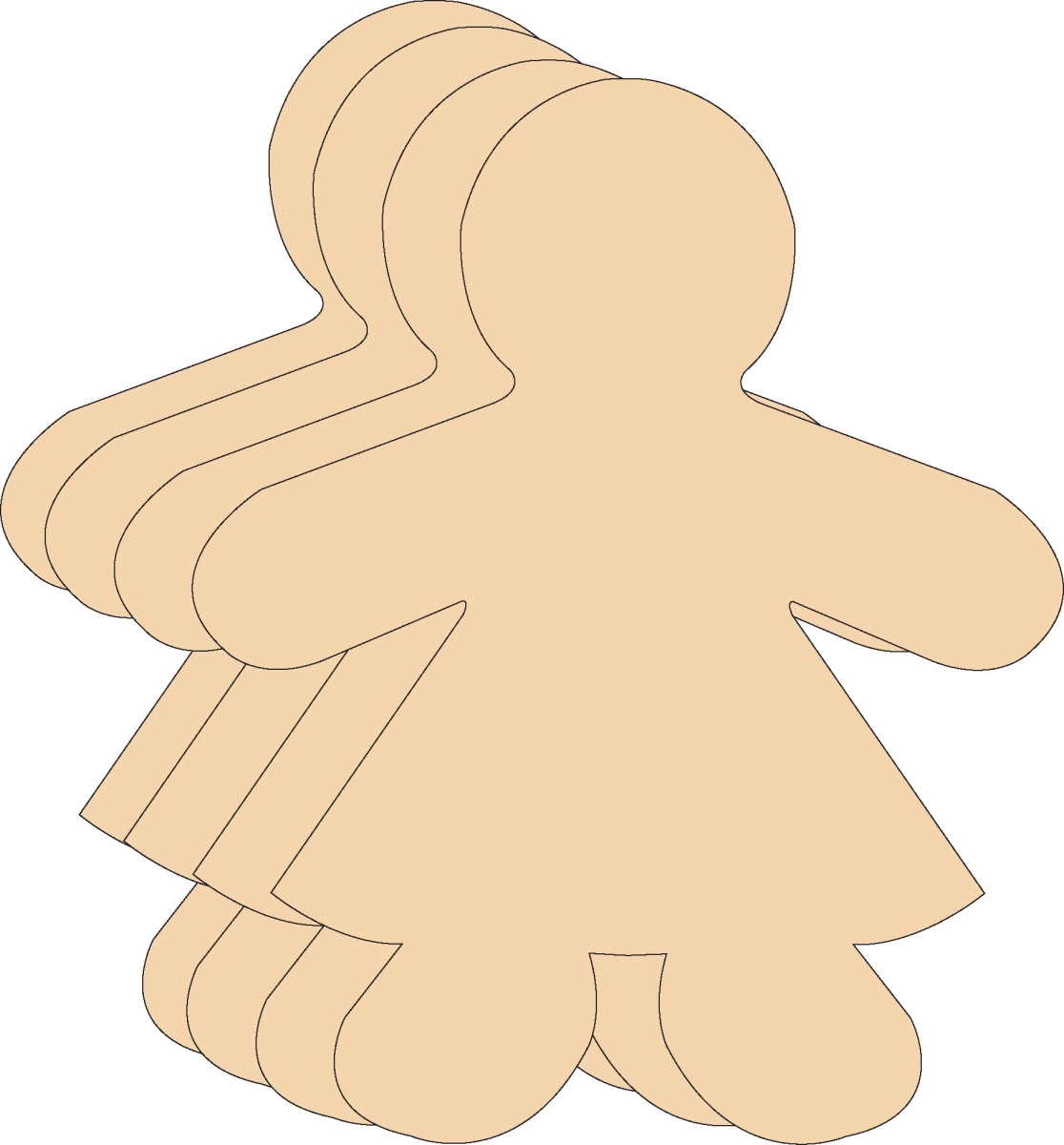 SE-8216 5.5 in. Girl Single Color Creative Cut-Outs - Large
