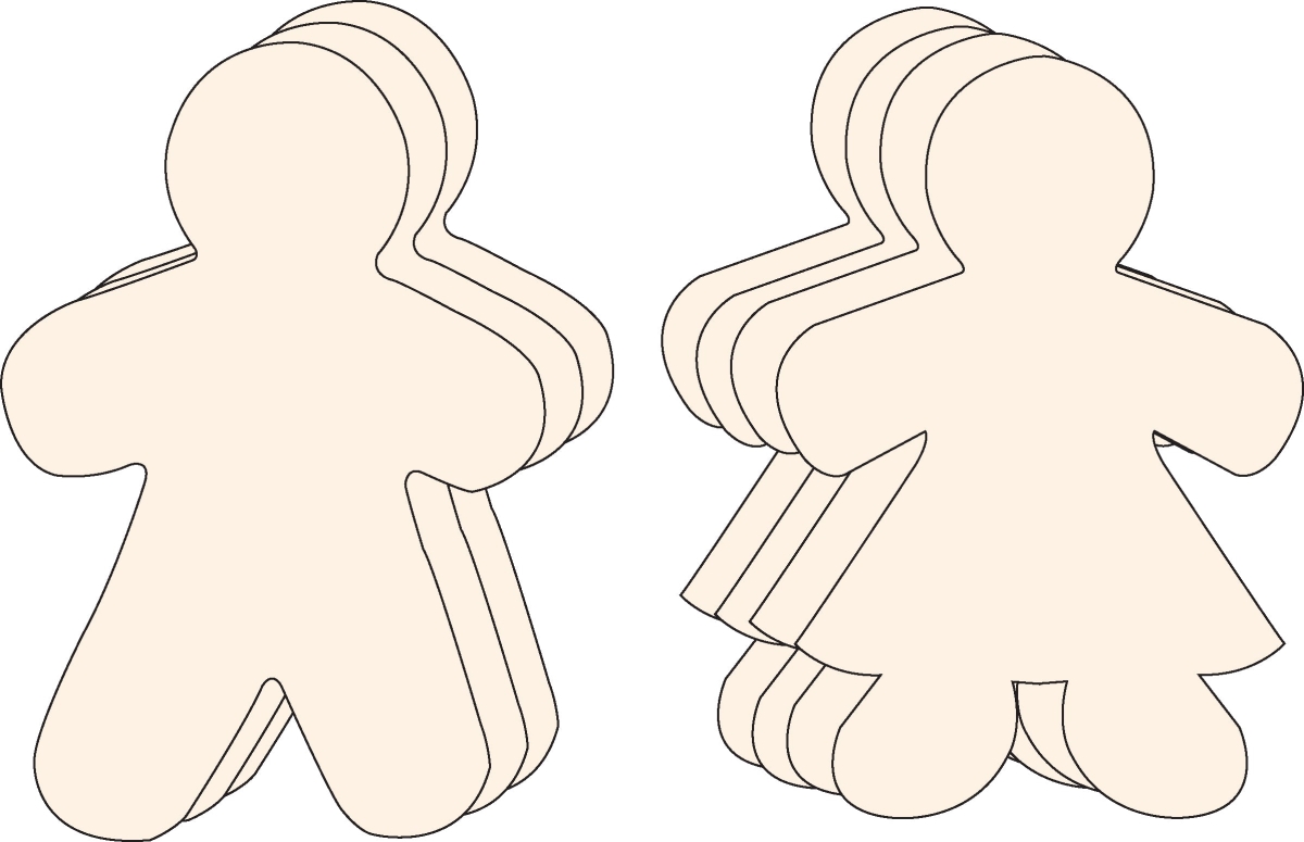SE-9941 8 x 10 in. Kid Shape Set Single Color Super Cut-Outs