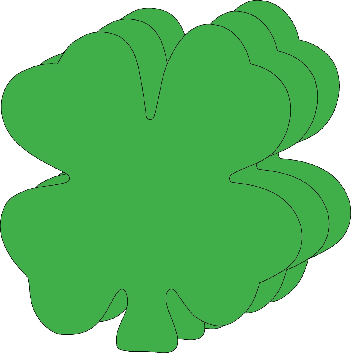 SE-9943 8.75 x 9.5 in. Four Leaf Clover Single Color Super Cut-Outs