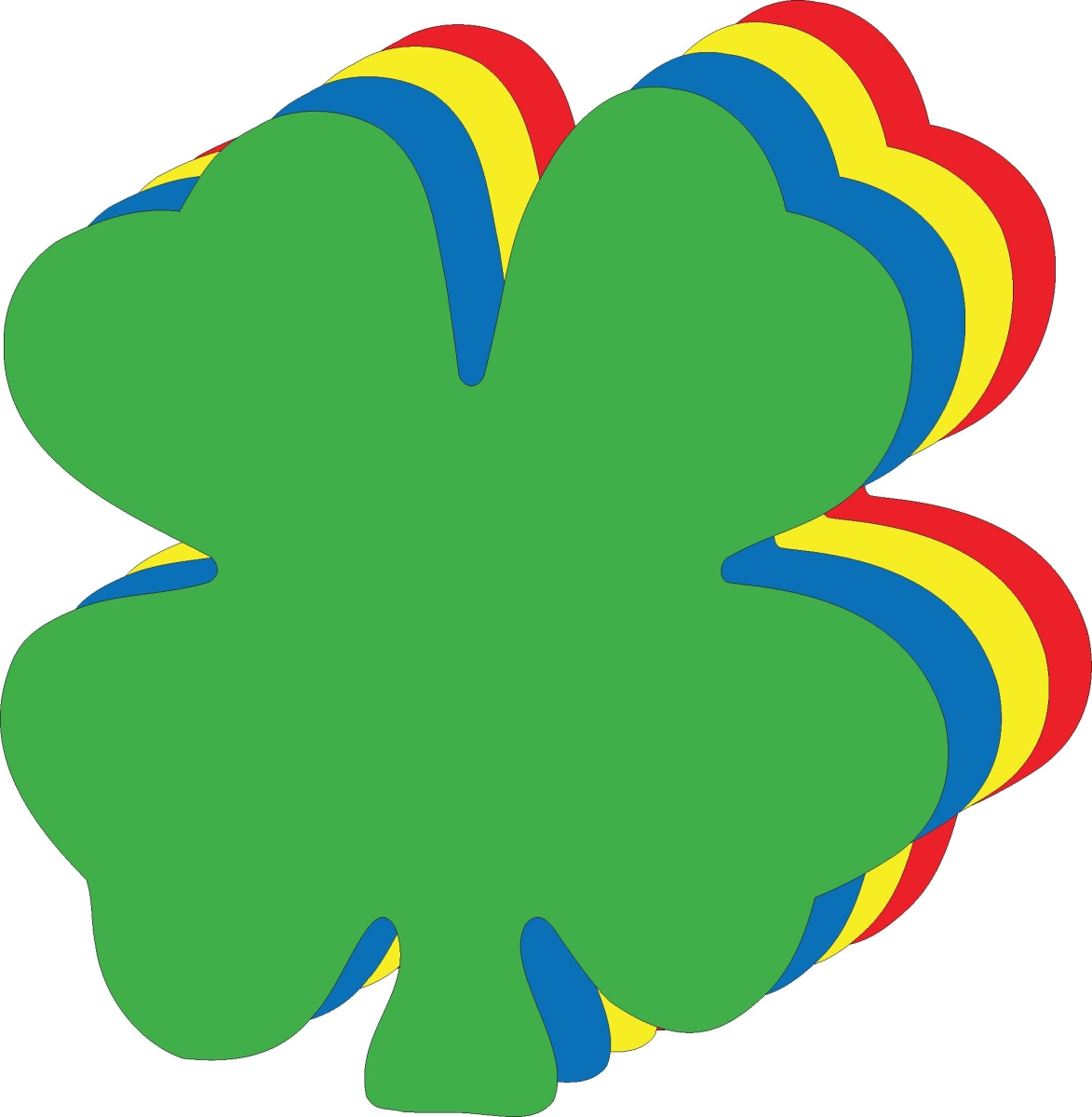 SE-9944 8.75 x 9.5 in. Four Leaf Clover Super Cut-Outs, Assorted Color