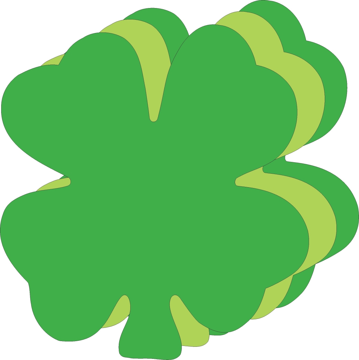 SE-9945 8.75 x 9.5 in. Four Leaf Clover Super Cut-Outs, Assorted Green