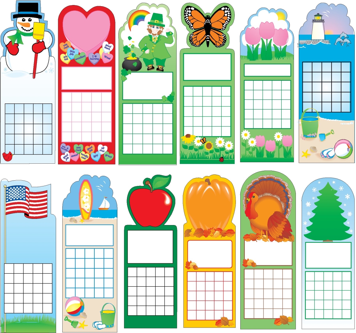 SE-2000 0.75 x 7.5 in. Monthly Theme Set