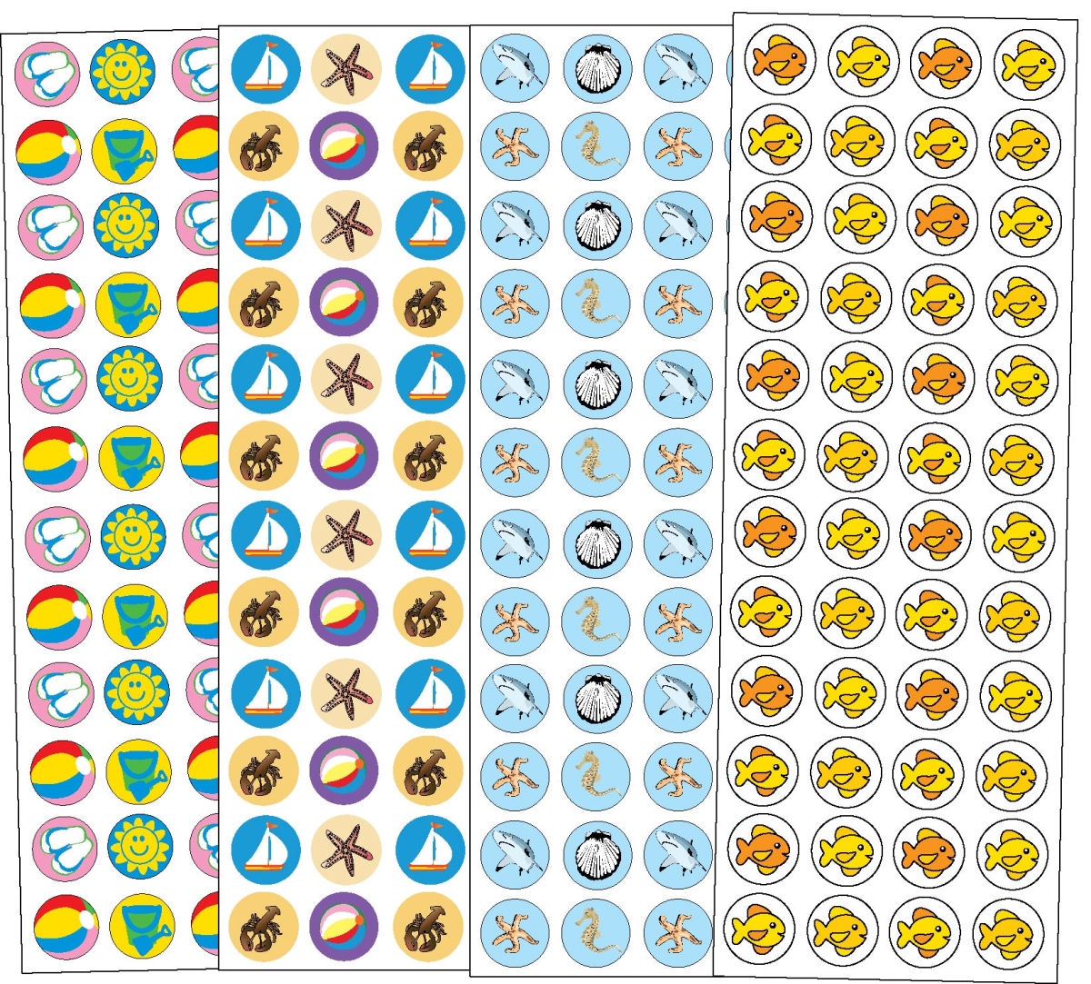 SE-2569 0.375 in. Beach Sticker Set