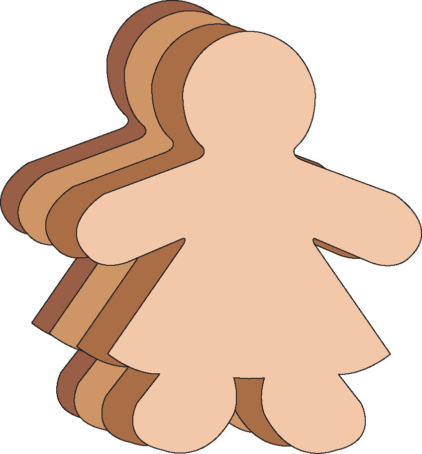SE-0604 3 x 3 in. Girl Multicultural Creative Cut-Outs