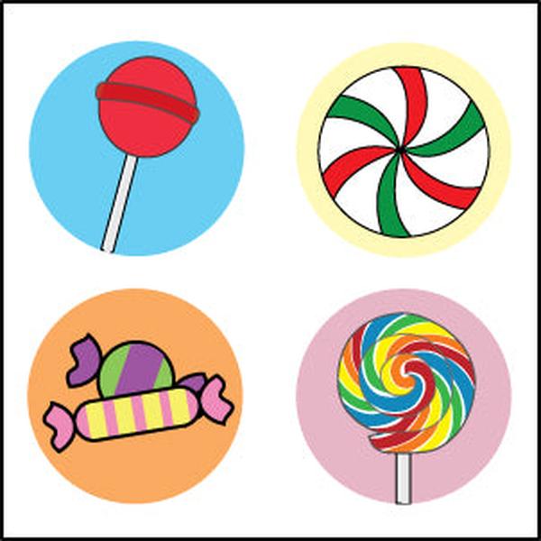SE-2572 0.375 in. Candy Incentive Stickers