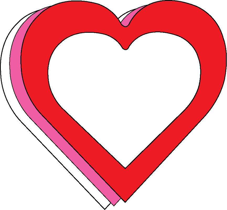 SE-4990 4 x 3.75 in. Open Heart Tri-Color Creative Cut-Outs - Medium