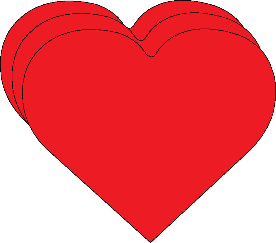 SE-4991 2 x 2.75 in. Baby Heart Single Color Creative Cut-Outs