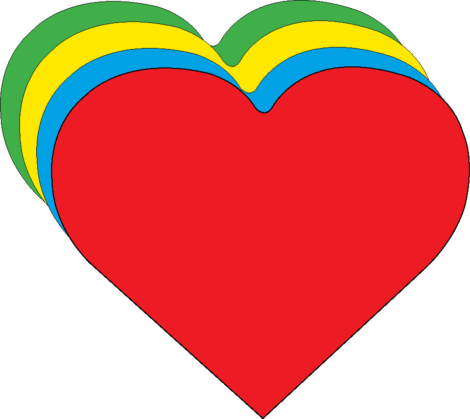 SE-4992 2 x 2.75 in. Baby Heart Creative Cut-Outs, Assorted Color