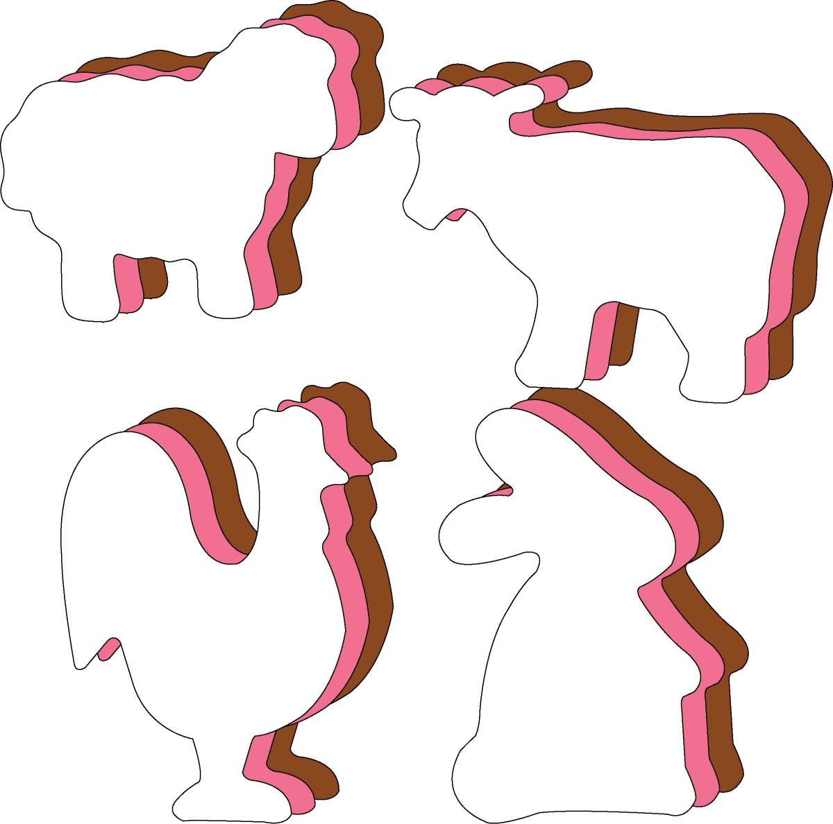 SE-5003 5.5 x 5.5 in. Farm Cut-Out Set - Large
