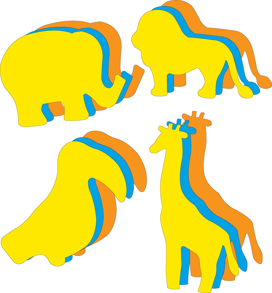 SE-5004 5.5 x 5.5 in. Zoo Cut-Out Set - Large