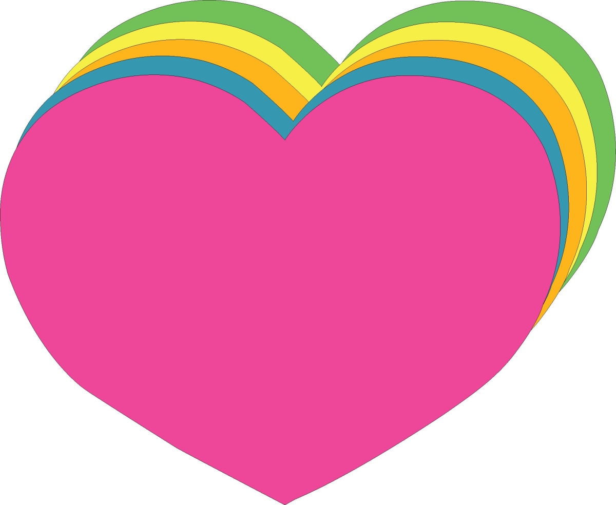 SE-6400 8 x 10 in. Heart Bright Neon Super Cut-Outs, Assorted Color