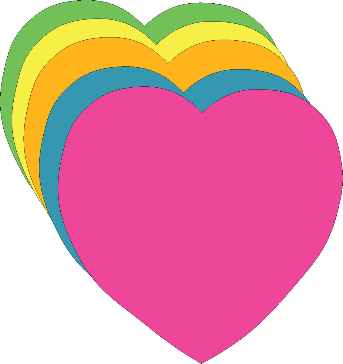 SE-6402 3 x 3 in. Heart Bright Neon Small Cut-Outs, Assorted Color