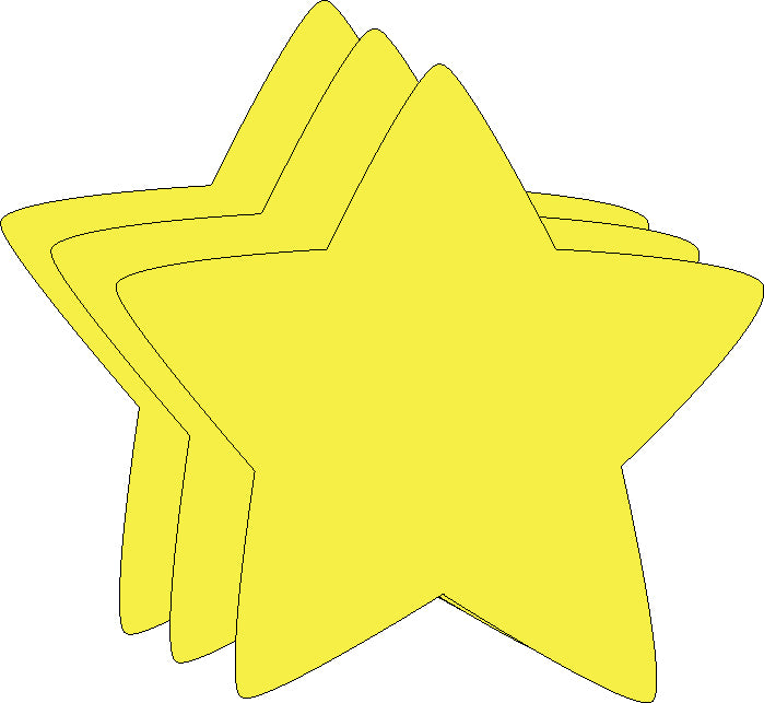 SE-6405 3 x 3 in. Star Bright Neon Single Color Small Cut-Outs